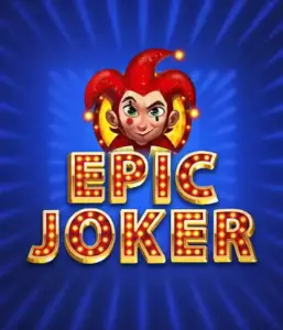 Enter the colorful world of the Epic Joker game by Relax Gaming, featuring a playful joker with a vivid hairstyle set against a dazzling blue background. This graphic portrays the joy and humor of classic slots, great for fans of classic casino aesthetics, providing a charming adventure.