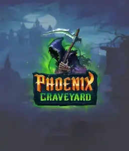 ELK Studios' Phoenix Graveyard game screen, showcasing the mystical graveyard and the legendary phoenix rising from the ashes. The visual highlights the slot's dynamic reel expansion mechanism, enhanced by its stunning symbols and supernatural theme. It vividly depicts the game's mythological story of resurrection, making it enticing for those interested in the supernatural.